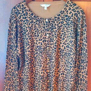 Leopard Print Cardigan Sweater